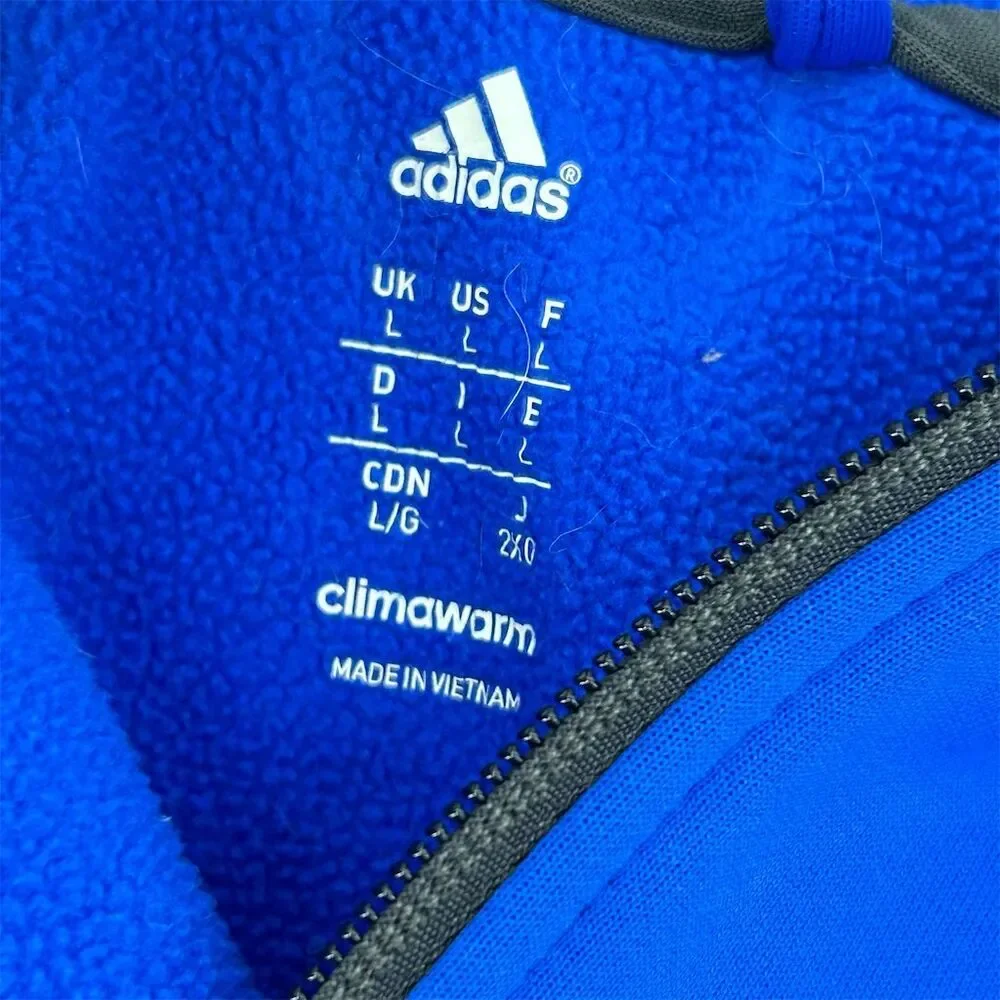 Adidas Men's ClimaWarm Tech Fleece Zip-Up Hoodie Blue Size Large